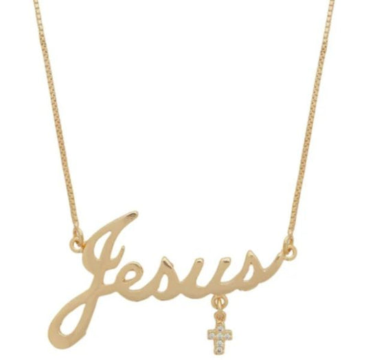Colar Lóide – Cruz e Nome Jesus